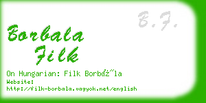 borbala filk business card